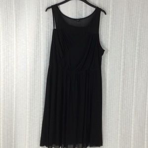 Torrid Black Chiffon Sleeveless Dress - Size 2 - Sheer Overlay